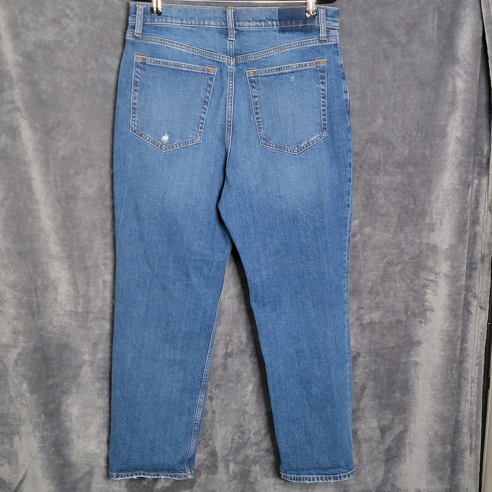 Abercrombie Fitch Ultra High Rise‎ Ankle Straight Jeans Women 32 Distressed Blue - Picture 8 of 11